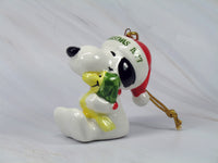 1977 Santa Snoopy Hugs Woodstock Christmas Ornament - snoopn4pnuts.com