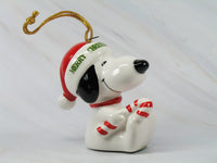 1977 Santa Snoopy Candy Cane Christmas Ornament