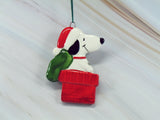 Snoopy Santa Flat Christmas Ornament