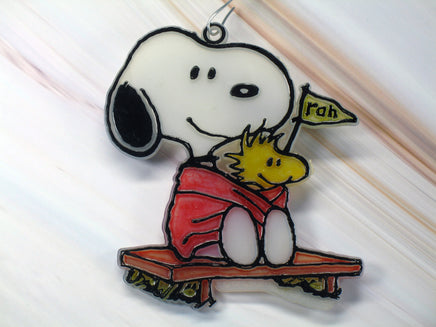 Snoopy Fan Faux Stained Glass Ornament - snoopn4pnuts.com
