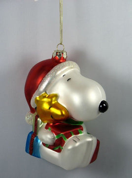 SNOOPY SANTA POLONAISE - STYLE GLASS CHRISTMAS ORNAMENT - snoopn4pnuts.com