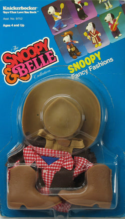 Snoopy Knickerbocker Rubber Doll 6 - Piece Clothing and Accessories Set - Cowboy Outfit - snoopn4pnuts.com