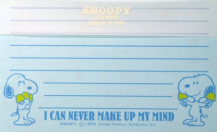 Snoopy Lined Stationery - I Can Never Make Up My Mind - snoopn4pnuts.com
