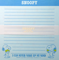 Snoopy Lined Stationery - I Can Never Make Up My Mind - snoopn4pnuts.com