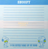 Snoopy Lined Stationery - I Can Never Make Up My Mind