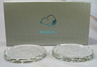 Peanuts Met Life Etched Crystal Coaster / Paperweight Set In Gift Box