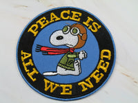 Snoopy Flying Ace Military Patch - PEACE Is All We Need