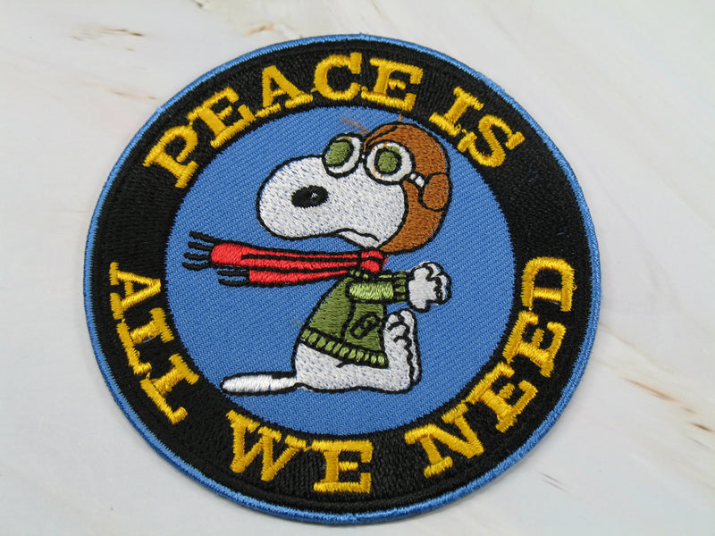 Snoopy Flying Ace Military Patch - Peace Is All We Need