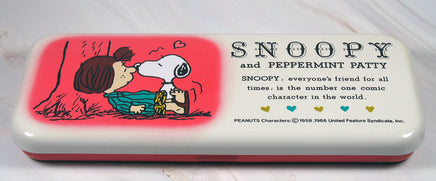 Snoopy Metal Pencil Box With Hinged Lid (New But Near Mint) - snoopn4pnuts.com