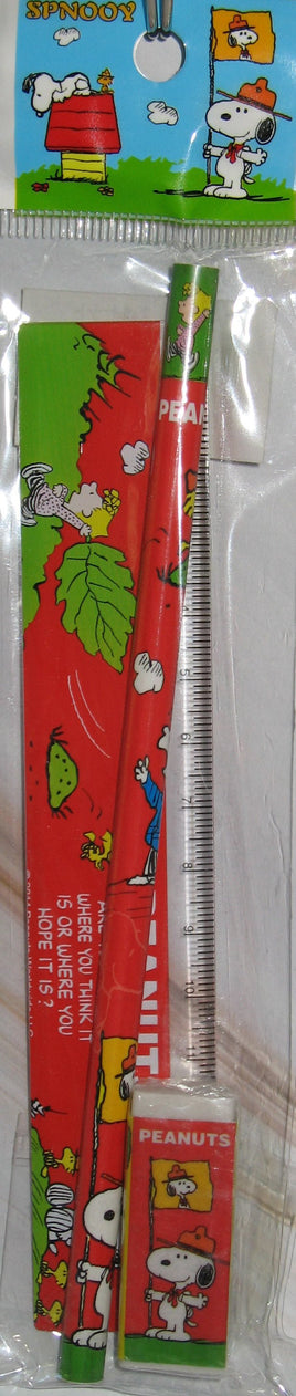 Snoopy Office Set (Ruler, Pencil, and Eraser) - Beagle Scout - snoopn4pnuts.com