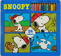 Snoopy Large Colored Pencil Set In Tin Storage Container