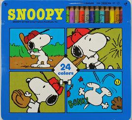 Snoopy Large Colored Pencil Set In Tin Storage Container - snoopn4pnuts.com