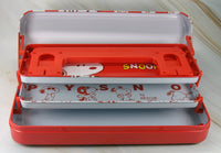 Peanuts Metal Pencil Box With Multiple Hinged Trays - RARE! - snoopn4pnuts.com