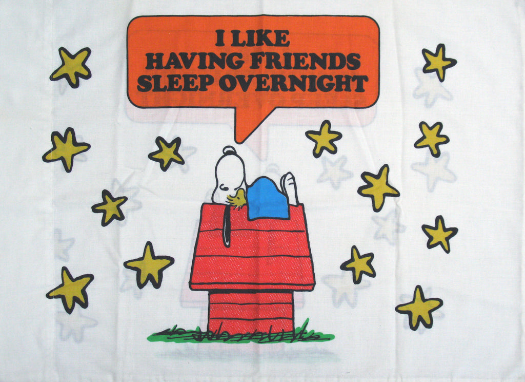 Vintage Peanuts Gang Pillow Case - Sleepover