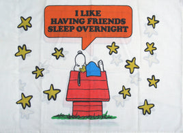 Vintage Peanuts Gang Pillow Case - Sleepover (2 Light Stains; Background Slightly Discolored) - snoopn4pnuts.com