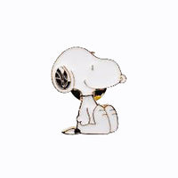 Snoopy Sitting Enamel Pin / Tie Tack With Gold-Tone Finish