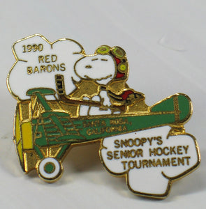 1990's Red Barons Snoopy's Senior Hockey Tournament Cloisonne Pin / Tie Tack
