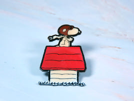 Peanuts Enamel Pin With Acrylic Overlay - Snoopy Flying Ace - snoopn4pnuts.com