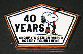 Snoopy's Senior World Hockey Tournament Enamel Pin - 40Th Anniversary