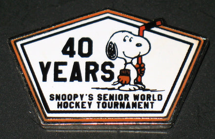 Snoopy's Senior World Hockey Tournament Enamel Pin - 40Th Anniversary