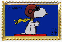 Snoopy Flying Ace USPS Commemorative Stamp Enamel Pin