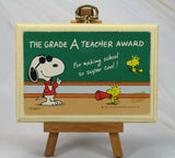 Grade A teacher award wood plaque