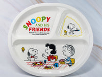 Peanuts Melamine Divided Plate - RARE Japanese Sample! Very High Quality! - snoopn4pnuts.com
