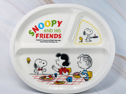 Peanuts Melamine Divided Plate - RARE Japanese Sample! Very High Quality! - snoopn4pnuts.com