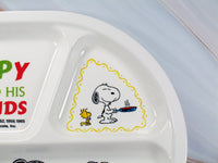 Peanuts Melamine Divided Plate - RARE Japanese Sample! Very High Quality! - snoopn4pnuts.com