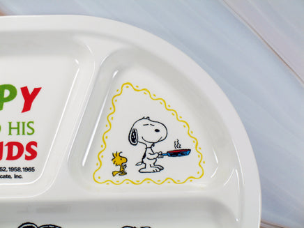 Peanuts Melamine Divided Plate - RARE Japanese Sample! Very High Quality! - snoopn4pnuts.com