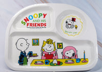 Peanuts Melamine Divided Plate - RARE Japanese Sample! (New But Near Mint/Crack Repaired Well By Manufacturer) - snoopn4pnuts.com