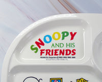 Peanuts Melamine Divided Plate - RARE Japanese Sample! (New But Near Mint/Crack Repaired Well By Manufacturer) - snoopn4pnuts.com