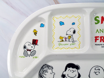 Peanuts Melamine Divided Plate - RARE Japanese Sample! Very High Quality! - snoopn4pnuts.com