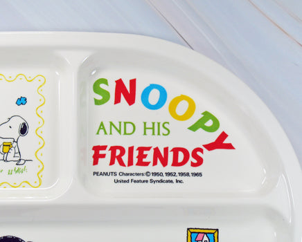 Peanuts Melamine Divided Plate - RARE Japanese Sample! Very High Quality! - snoopn4pnuts.com