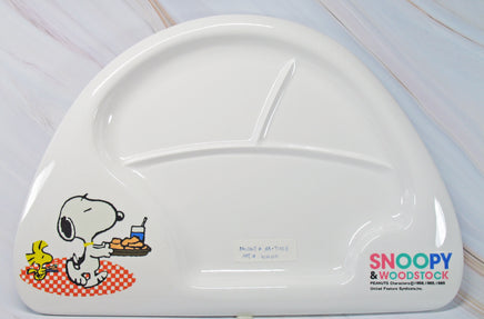 Peanuts Thick Melamine Divided Plate - RARE Japanese Sample! Very High Quality! - snoopn4pnuts.com