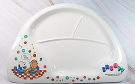 Peanuts Thick Melamine Divided Plate - RARE Japanese Sample! Very High Quality! - snoopn4pnuts.com