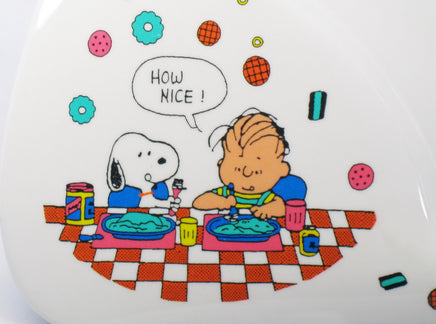 Peanuts Thick Melamine Divided Plate - RARE Japanese Sample! Very High Quality! - snoopn4pnuts.com