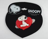Snoopy Pony Tail Holder Hair Band On Satin Heart - snoopn4pnuts.com