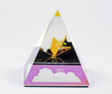 Snoopy and Woodstock Solid Crystal Pyramid - Stunning Colorful Images!  RARE!