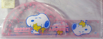 Snoopy Acrylic Drafting Set (Ruler, Protractor, and Triangle) - snoopn4pnuts.com
