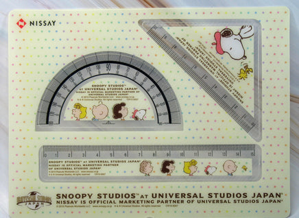 Nissay Universal Studios Japan Limited - Edition Drafting Set (Protractor, Triangle, and Ruler) - snoopn4pnuts.com