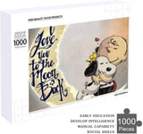 Charlie Brown and Snoopy Wood Jigsaw Puzzle - I Love You To The Moon & Back
