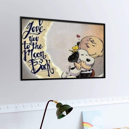 Charlie Brown and Snoopy Wood Jigsaw Puzzle - I Love You To The Moon & Back - snoopn4pnuts.com
