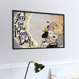 Charlie Brown and Snoopy Wood Jigsaw Puzzle - I Love You To The Moon & Back
