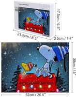 Snoopy and Woodstock On Decorated Doghouse Wood Jigsaw Puzzle - snoopn4pnuts.com