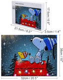 Snoopy and Woodstock On Decorated Doghouse Wood Jigsaw Puzzle