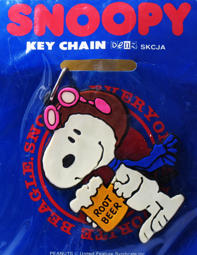 Snoopy Flying Ace Root Beer Vinyl Key Chain - RARE!