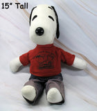 Snoopy Large Vintage Rag Doll - 15" Tall! (Clothing Flaws)