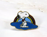 Snoopy Rainbow Cloisonne Pin - Snoopy Holding Heart  RARE!