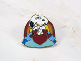 Snoopy Rainbow Cloisonne Pin - Hearts All Around  RARE!